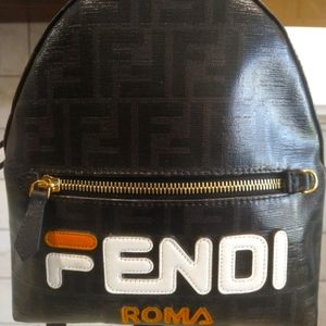 Fendi Zucca Leather Backpack Bag